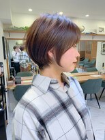 ロンド パルティール 大宮(Lond partir)&nbsp;【石田勇士郎】デザインカラー厚めバングローライトスリークボブ