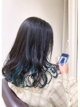 ヤヨイブレインズフェアリー(YAYOI BRAINS fairy) インナーカラー×ターコイズブルー