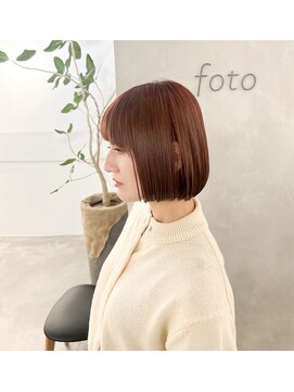 フォト 新宿(foto) 切りっぱなしボブピンクブラウンカラー