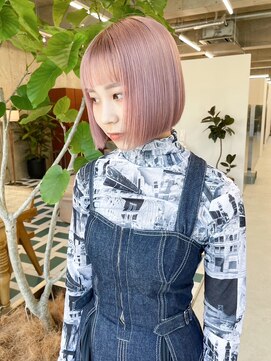 ノエ(noe) 切りっぱなしボブ×ブリーチカラーYI-3