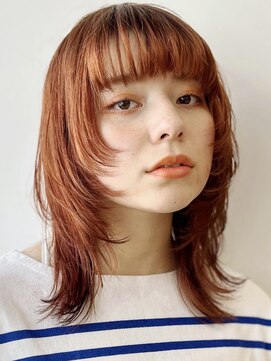 ガーデン 銀座(GARDEN) 顔まわりレイヤー/ウルフ/イメチェン/アプリコットオレンジ/銀座