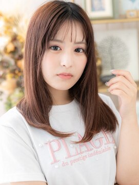 カバーヘア ブリス 上尾西口店(COVER HAIR bliss) シースルーバング大人かわいいベージュピンクc6上尾20代30代40代