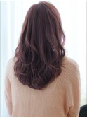 ブリーチなし透明感艶髪美髪ピンクグレージュ