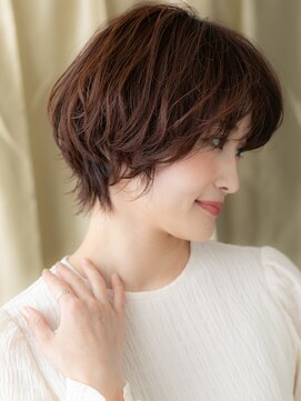 カバーヘア ブリス 大宮西口(COVER HAIR bliss) チョコレートブラウンひし形丸みショートウルフ310W大宮30代40代