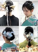 a135 成人式ヘアセット卒業式ヘアセット着付け振袖袴