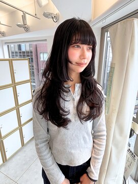 ビビディ バビディ ブー 河原町三条店(Bibbidi.bobbidi.boo) ロングレイヤーハッシュカット前髪あり黒髪ロング