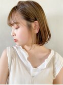 ミディアムレイヤー、外ハネボブ、グレージュ、脱白髪染め☆