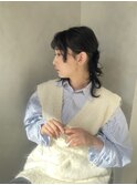 ミルクティーブロンド/ワンホンレイヤー/リバースセンターパート