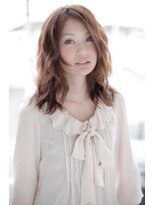 ハピネス クローバー 学園前店(Happiness CLOVER)&nbsp;【CLOVER学園前稲留真希】かき上げ斜めバング＆ゆるふわセミディ