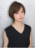 モカブラウン+小顔ショート
