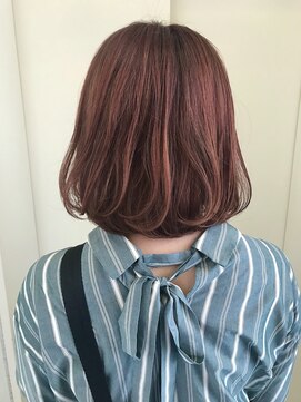 ヘアーデザイン シュシュ(hair design Chou Chou by Yone) カシスピンクベージュ×内巻きボブ♪