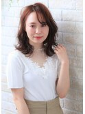 ココアベージュとオリーブグレーの黒髪小顔クラゲヘアー