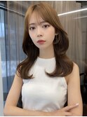 韓国ヘアレイヤーカット大人ガーリーワンホンヘアチョコレート