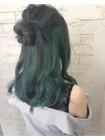 アジールヘア 東上野店(agir hair)&nbsp;大人可愛いインナーグリーンカラー10代20代【上野/東上野】