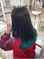 ザ オーダー(THE ORDER)&nbsp;デザインカラー/裾カラー/ターコイズブルー/ブルーカラー/艶髪