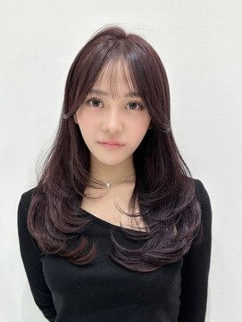 ノイズ エコル(Hair&Make NOISM ekolu ) シースルーバングザクザクレイヤー×ワインレッドカラー