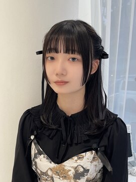 ハイブ 金沢(Hive) ぷつっとカットブルーブラック姫カット10代20代似合わせカット