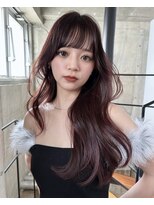 サイン 渋谷(SIGN)&nbsp;美髪エアリーロングピンクブラウン切りっぱなしボブ