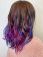 クラン ヘアーアンドスタジオ(CLAN hair & studio) 毛先ブリーチでピンク×ブルー×パープルのユニコーンカラー♪