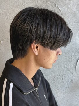 ニアウ 高崎店(Niau) メンズセンターパートニュアンスパーマ群馬高崎眉毛