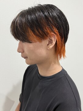 ヒュイル バイ ニアウ(Hwyl by Niau) メンズシースルーマッシュウルフパーマニュアンスパーマ