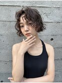 WAKU】ショート/ボブ/パーマ/ブラウンアッシュ