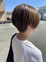 リアンインフィニティ(Lien ∞)&nbsp;ハンサムショート　白髪ぼかし　ハイライト　帯山美容室