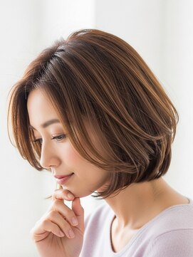 フープ 川越(hoop) 明るめボブスタイル川越/ハイライト/白髪ぼかし/白髪染め