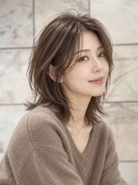 エルコット(elcot)&nbsp;大人ミディアムレイヤー/明るめカラーで白髪ぼかし/40代50代60代