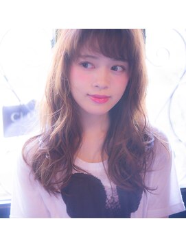 ロエナ(ROENA) 大人かわいいひし形フリンジウェーブココアブラウン厚めバング