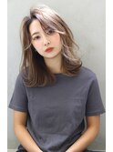【ROSE/鳳】艶ベージュハイライト/外ハネミディ/ rin1