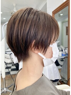 ヘッズ 本八幡店(HEADS) ミディアムヘア ショコラベージュ ボブルフ ベビーバング