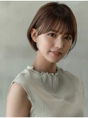 大人かわいい前髪セシルカットココアブラウンフリンジウェーブ