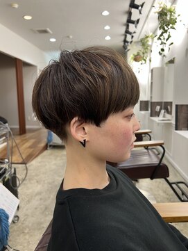 ソアヘアー(Soar hair) ベリショマッシュ×ツーブロック×オリーブカラー