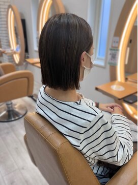 アドラーブル けやき通り店(adorable) 30代40代小顔切りっぱなし大人ボブハイライトカラー