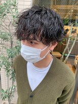 アース 川崎店(HAIR&MAKE EARTH) ナチュラルアップバングショート_メンズ_メンズパーマ