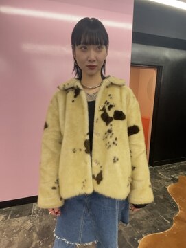 キジ(KIJI) ブルーブラック　ワイドバングミディアムスタイル