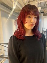 ブリーチなし暖色ボルドー