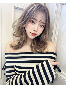 オリジンズヘアーセカンド 守谷店(Origins hair 2nd) 外ハネくびれヘア×ベージュ系カラー×BYKARTE TR