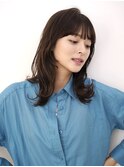 小顔レイヤーカットオリーブベージュワンカールデザインカラー