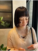 眉上バング/オン眉/ボブ/顔周りカット