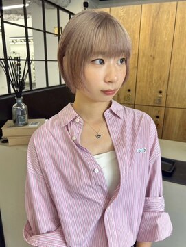 エマエコル(Emma ecole) Emma  ecole ハイトーンショートカット/ミルクティーベージュ
