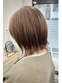 切りっぱなしボブ3Dハイライトカラー浦和美容室ARTS荒巻充