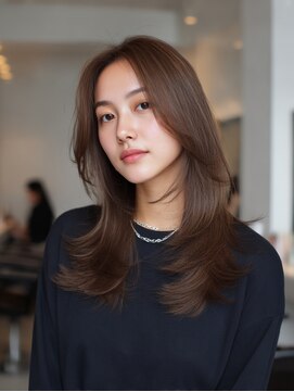 韓国/髪質改善/レイヤーカット/小顔/透明感/ブラウン