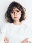 大人女性/ヘアセット/くびれボブ/ネビージュ/小顔/ワンレン