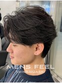 MEN’S HAIR/波巻きツイストスパイラル/リバースセンターパート