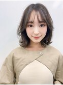 スモーキーブラウン/縮毛矯正/ハッシュボブ/ダークブラウン