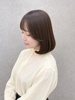 エニル 越谷店(enil)&nbsp;ミディアムボブ×落ち着きブラウン[似合わせ/艶カラー]