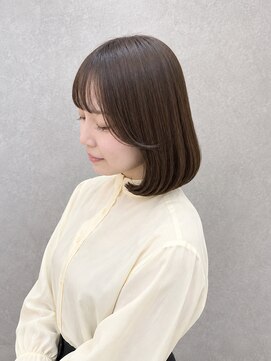 エニル 越谷店(enil) ミディアムボブ×落ち着きブラウン[似合わせ/艶カラー]