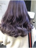 透明感抜群☆青みパープルのミディアムヘア